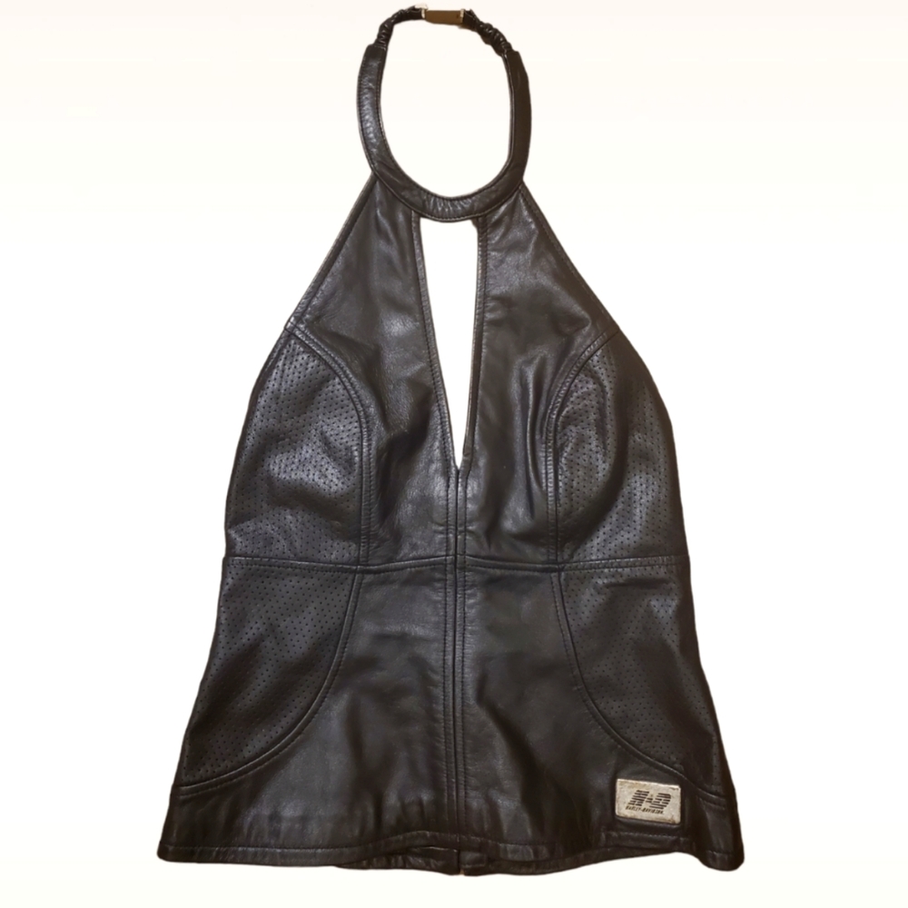 Harley Davidson | genuine leather halter corset vest